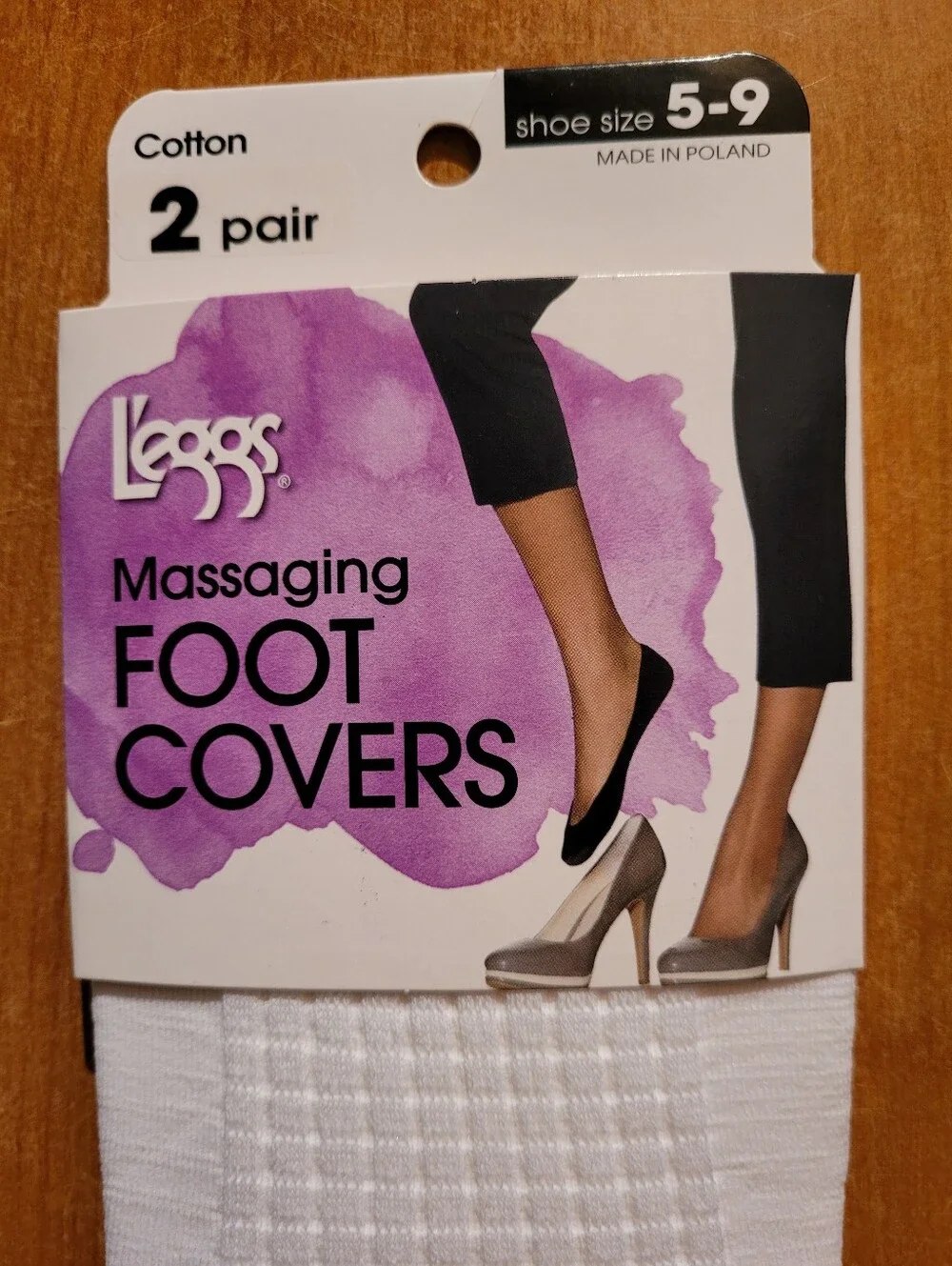 6 Pairs Leggs White Cushioned No-Show Foot Covers Womens Size 5-9 NWT
